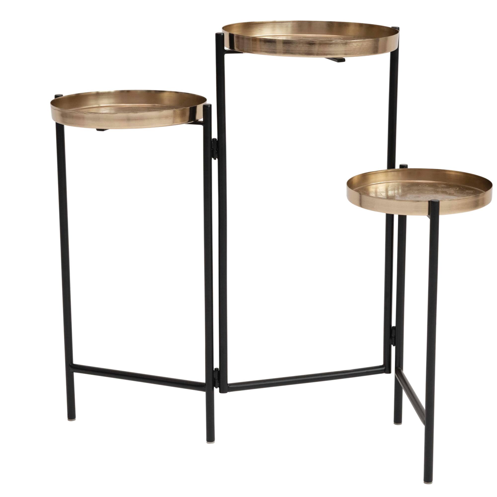 Hello Honey® 30" Foldable 3-Tier Plant Stand with Tray-Style Tops
